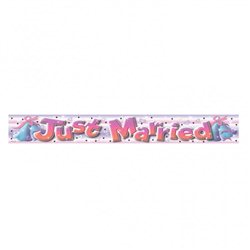 Just Married Foil Banner - 3.63 m, Amscan, 992960, 6 pieces