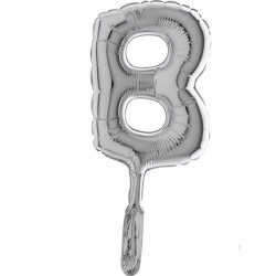 Balon Micro Folie litera B argintie - 18cm, Radar GB07219S