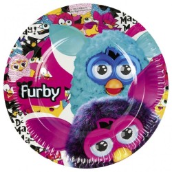 Farfurii petrecere copii 23 cm Furby, Amscan 552456, Set 8 buc