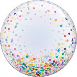 Balon Deco Bubble - Confetti Multicolore - 24"/61 cm, Qualatex 57791