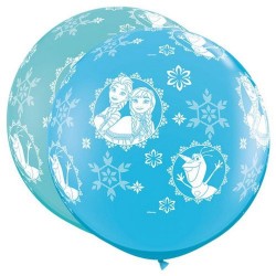 Balon Latex Jumbo 3 ft Frozen, Qualatex 49578, set 2 bucati
