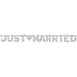 Banner decorativ "Just Married" - 365 cm, Amscan 122594, 1 buc