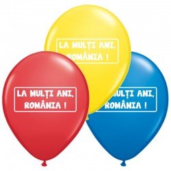 Latex Balloons Printed with "Happy Birthday, Romania - 10"/26cm, Radar GI90.SARBAT