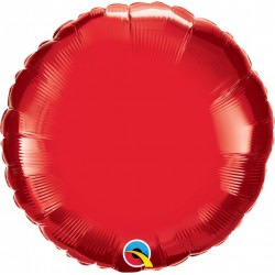 Metallic Ruby Red Circle Foil Balloon - 18"/45 cm, Qualatex 22634, 1 piece