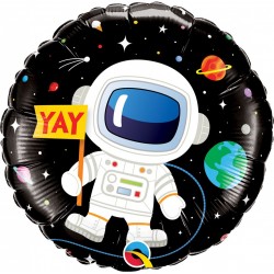 Balon Folie 45 cm Happy Birthday Astronaut, Qualatex 88059