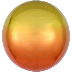 Ombre Orbz Yellow & Orange Foil Balloon, 38 x 40 cm, 39848