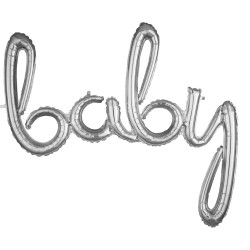 Pachet litere Baby script - argintiu, 41 cm, 36688