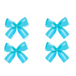 4 Blue Satin Bows For Balloons, 10 x 9 cm, Radar 50275