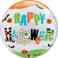 Balon Bubble 22"/56 cm Halloween Fun Font, Qualatex 89728