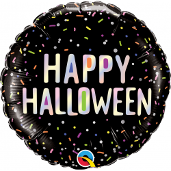 18" Halloween Sprinkles Round Foil Balloon, Qualatex 89762