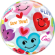 Conversation Smiley Hearts Bubble Balloon, Qualatex 78466
