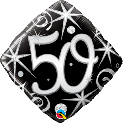 Balon Folie 45 cm Diamond 50 Elegant Sparkles & Swirls, Qualatex 30017