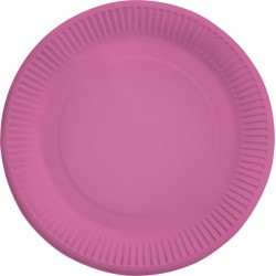 Farfurii uni Pink 23 cm pentru petrecerei, Amscan A55015-103-66, set 8 buc