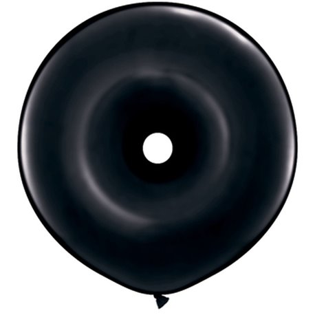 Baloane figurine latex GEO Donut 16", Onyx Black, Qualatex 38342, set 50 buc