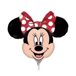 Street Treats Minnie Mouse Shaped Foil Balloon With Red Bow, Anagram, 34", 22956ST