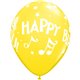 Baloane latex 11" inscriptionate Happy Birthday To You Music Notes Asortate, Qualatex 18461, set 25 buc