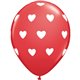 Baloane latex 11" inscriptionate Big Hearts Asortate White & Red, Qualatex 76928, set 50 buc