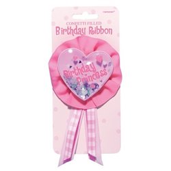 Insigna roz pentru fetite Birthday Princess, Amscan 210010, 1 buc