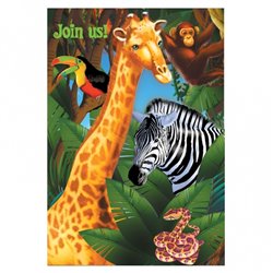 Safari Party Invitation Cards, Amscan RM499765, Pack of 6 Pieces