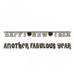 Banner decorativ pentru petrecere, New Year's Illustrated, Amscan 120061, 1 buc 