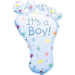 Blue It's a Boy Baby Foot Baby Shower Party Foil Supershape Balloon, Anagram, 32", 07688 