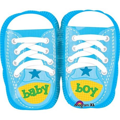 Baby Boy Sporty Kicks Junior Shape Foil Balloons, Blue, Anagram, 18", 28816