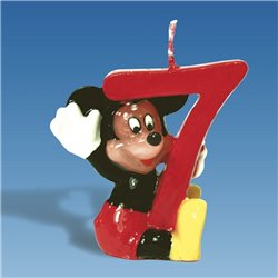 Lumanare aniversara Cifra 7 pentru tort cu Mickey Mouse, Amscan RM551106, 1 buc