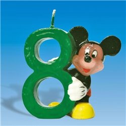 Lumanare aniversara Cifra 8 pentru tort cu Mickey Mouse, Amscan RM551107, 1 buc