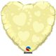 Foil Balloon Ivory on Ivory Hearts, Qualatex, 45 cm, 86874
