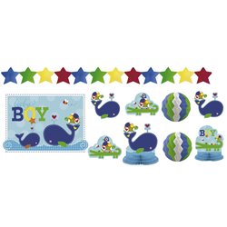 Decoratiuni pentru petrecere baietei - Baby Blue, Amscan 241117, Set 10 buc