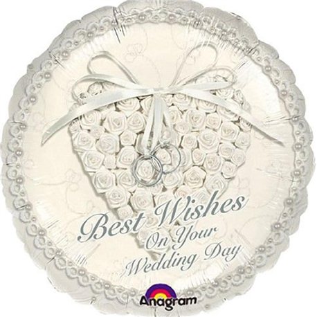 Balon Folie Best Wishes On Your Wedding Day, Anagram, 45 cm, 113600