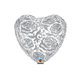 Crystal Roses & Flowers Silver, Qualatex, 24", 81662