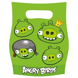 Pungute pentru cadouri copii la petreceri - Angry Birds, Amscan RM552366, Set 6 buc