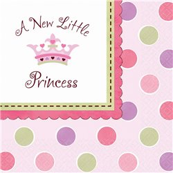 Servetele pentru petrecere copii - Little Princess, 33 x 33 cm, Amscan 519457, Set 16 buc
