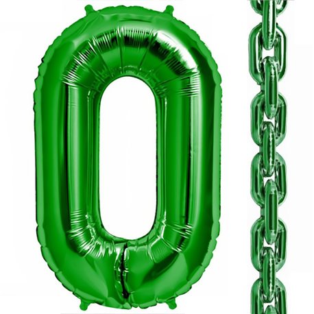 34"/86 cm Green Deco Link Shaped Foil Balloons, Northstar Balloons 00464, 1 piece