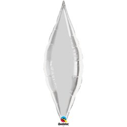 Metallic Silver Taper Foil Balloon - 38"/97 cm, Qualatex 16336, 1 piece