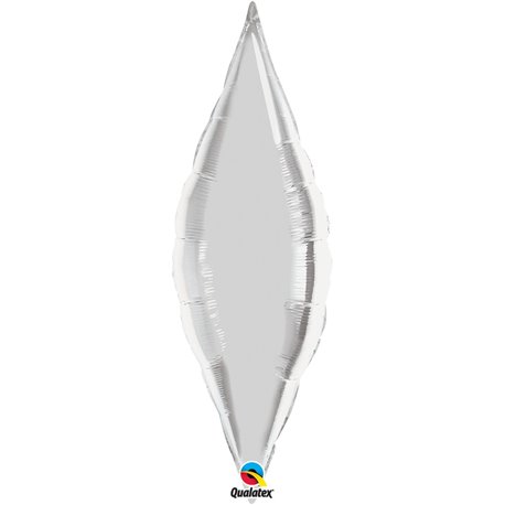 Balon Folie Argintiu Metalizat Taper - 69 cm, Qualatex 17134, 1 buc