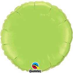 Balon folie Lime Green metalizat rotund - 45 cm, Qualatex 73310, 1 buc