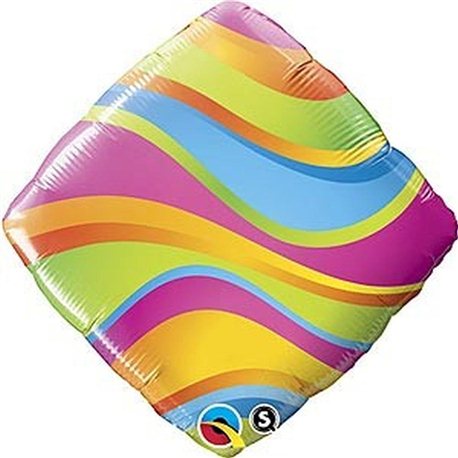 Balon Folie 45 cm, Qualatex, Valuri colorate, 34414