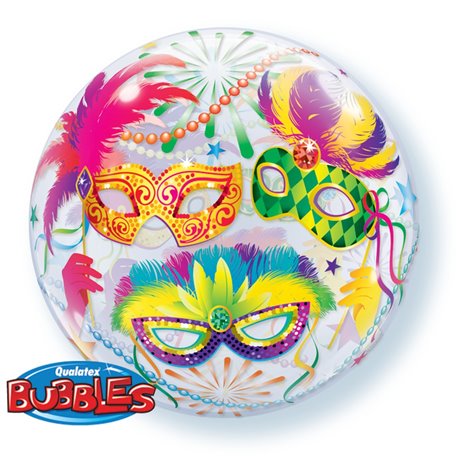 Balon Bubble Masquerade - 22"/56cm, Qualatex 90599, 1 buc