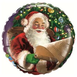 Santa Claus Foil Balloon - 18"/45cm, Qualatex 32343