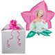 Balon Folie Figurina Barbie Floare, 59x63cm, 06626