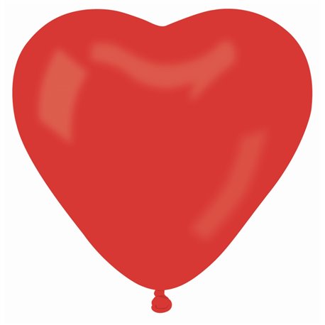 Red 45 Heart Latex Balloons - 10"/25cm, Gemar ACR.45, Pack Of 100 pieces