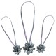 Elastic silver wrapping stars, B 37637, 6 items per pack